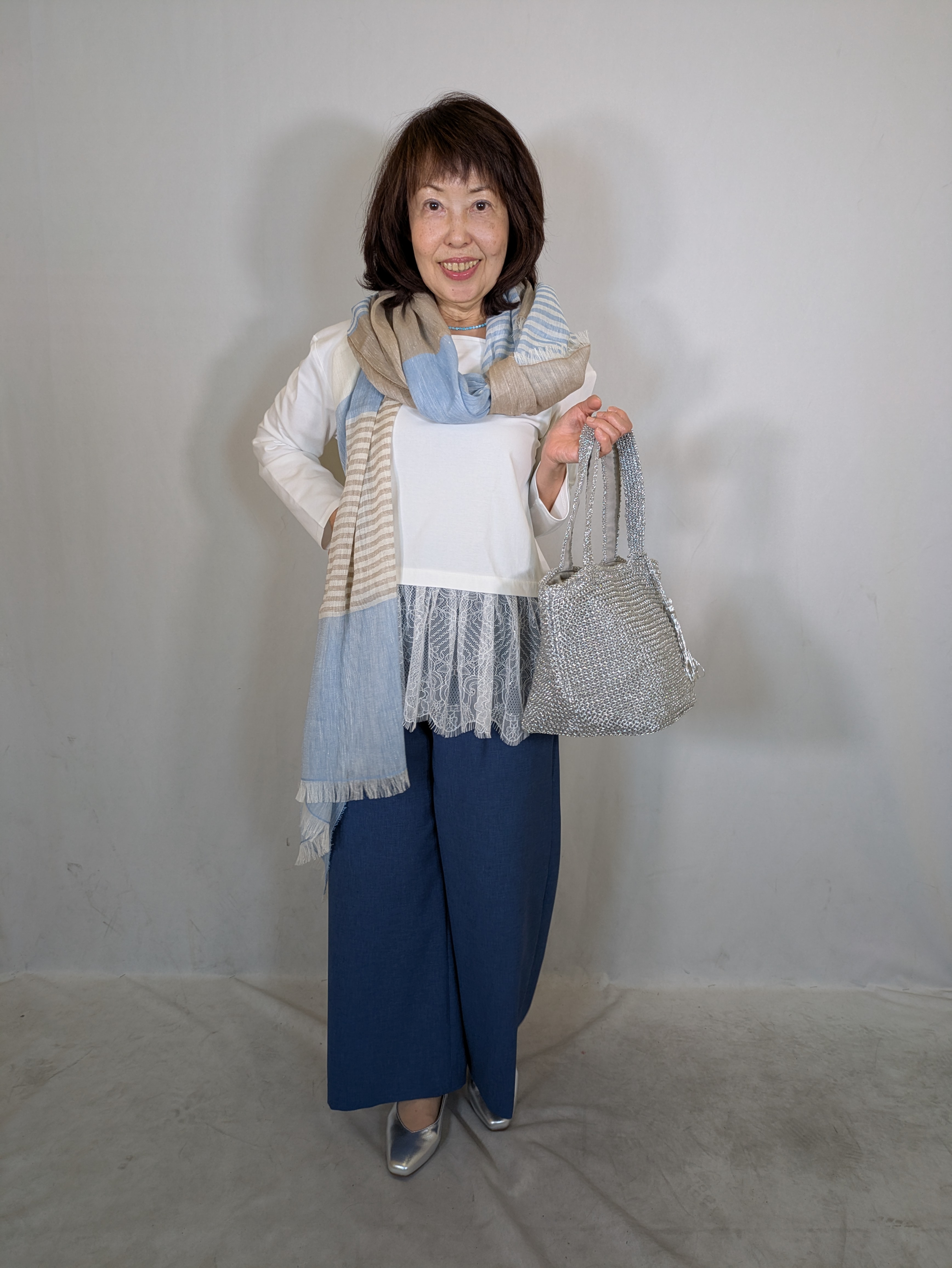 k.kazunoさんの「Reflect｜【UVカット／接触冷感／レイヤード◎】レース切り替えプルオーバージャージ」を使ったコーディネート