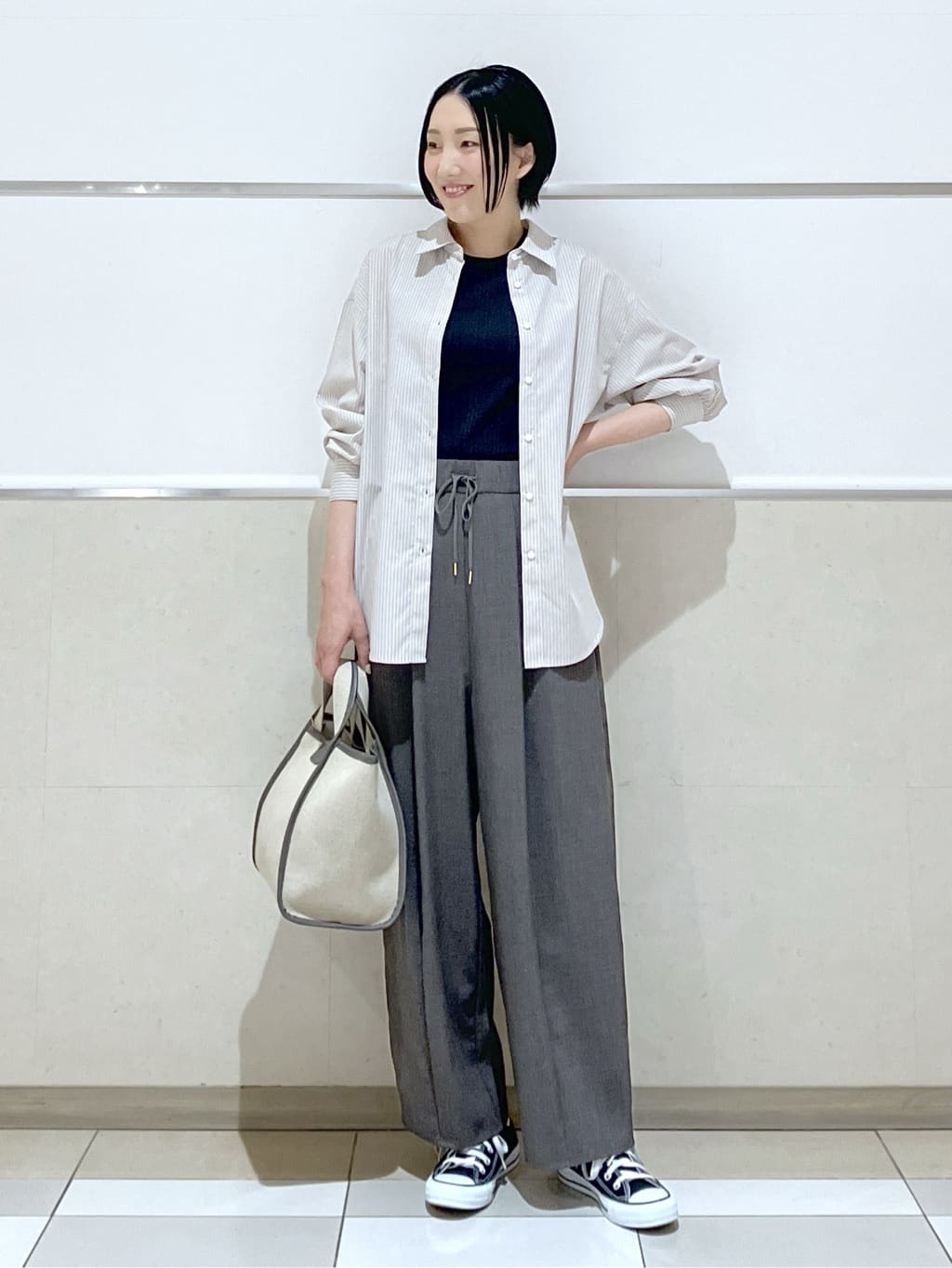 eriko さんの「Dessin｜【洗える】高密度ベーシックシャツ」を使ったコーディネート