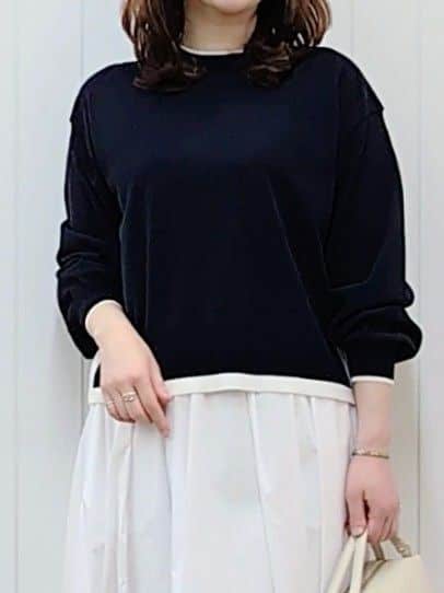 itoさんの「Dessin｜【洗える】バイカラーデザインニット」を使ったコーディネート