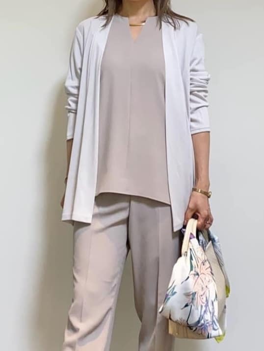 tomoさんの「UNTITLED｜【接触冷感/UVカット/遮熱機能】フライスジャージカーディガン」を使ったコーディネート