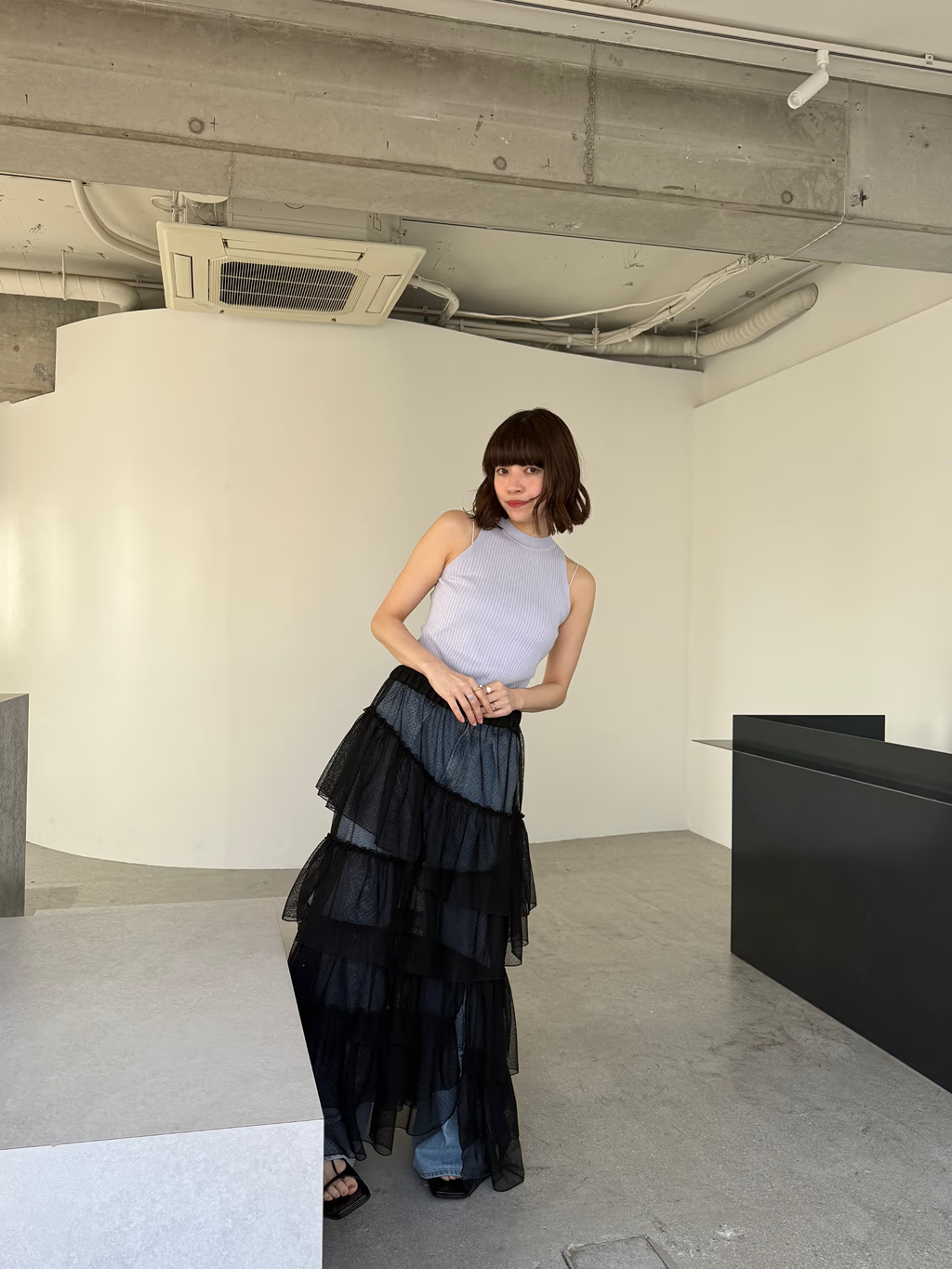 miyu maesakaさんの「CODE A｜M dramatic dot tulle skirt」を使ったコーディネート