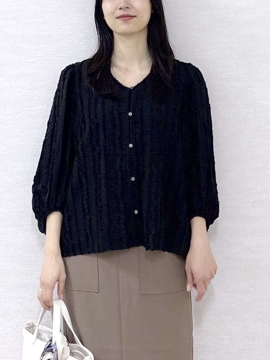 sachikoさんの「OPAQUE.CLIP｜フリンジジャカードブラウス【洗濯機OK】」を使ったコーディネート