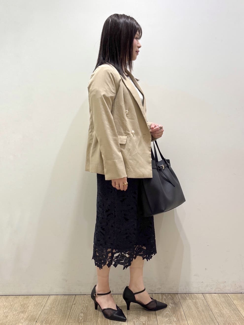 mameさんの「index｜《再入荷》ダブルブレストテーラードジャケット【接触冷感／吸水速乾／イージーアイロン／防シワ／洗濯機O」を使ったコーディネート