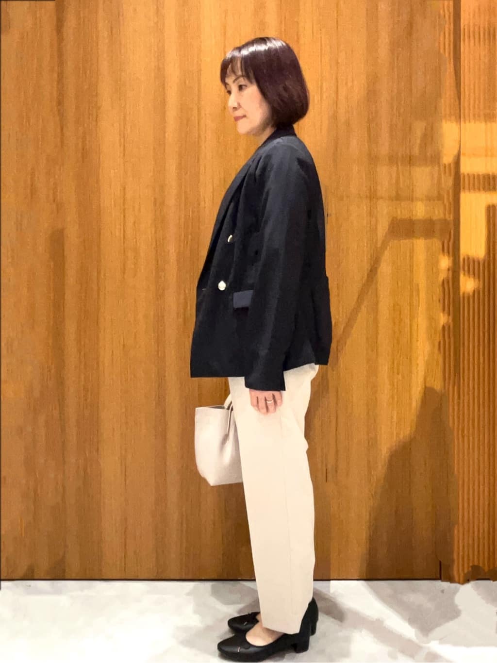 saeさんの「index｜《再入荷》ダブルブレストテーラードジャケット【接触冷感／吸水速乾／イージーアイロン／防シワ／洗濯機O」を使ったコーディネート