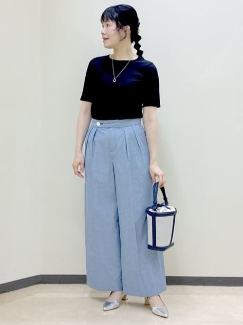  beni_gingerさんの「Reflect｜【インナーにおすすめ◎】クルーネックストレッチリブトップス」を使ったコーディネート
