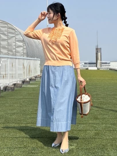  beni_gingerさんの「Reflect｜フロントフリルデザインニット」を使ったコーディネート