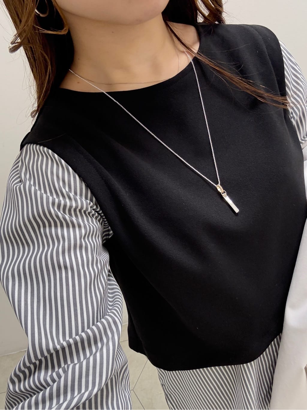 kahoさんの「INDIVI｜【洗える／UVケア】レイヤード風デザイントップス」を使ったコーディネート
