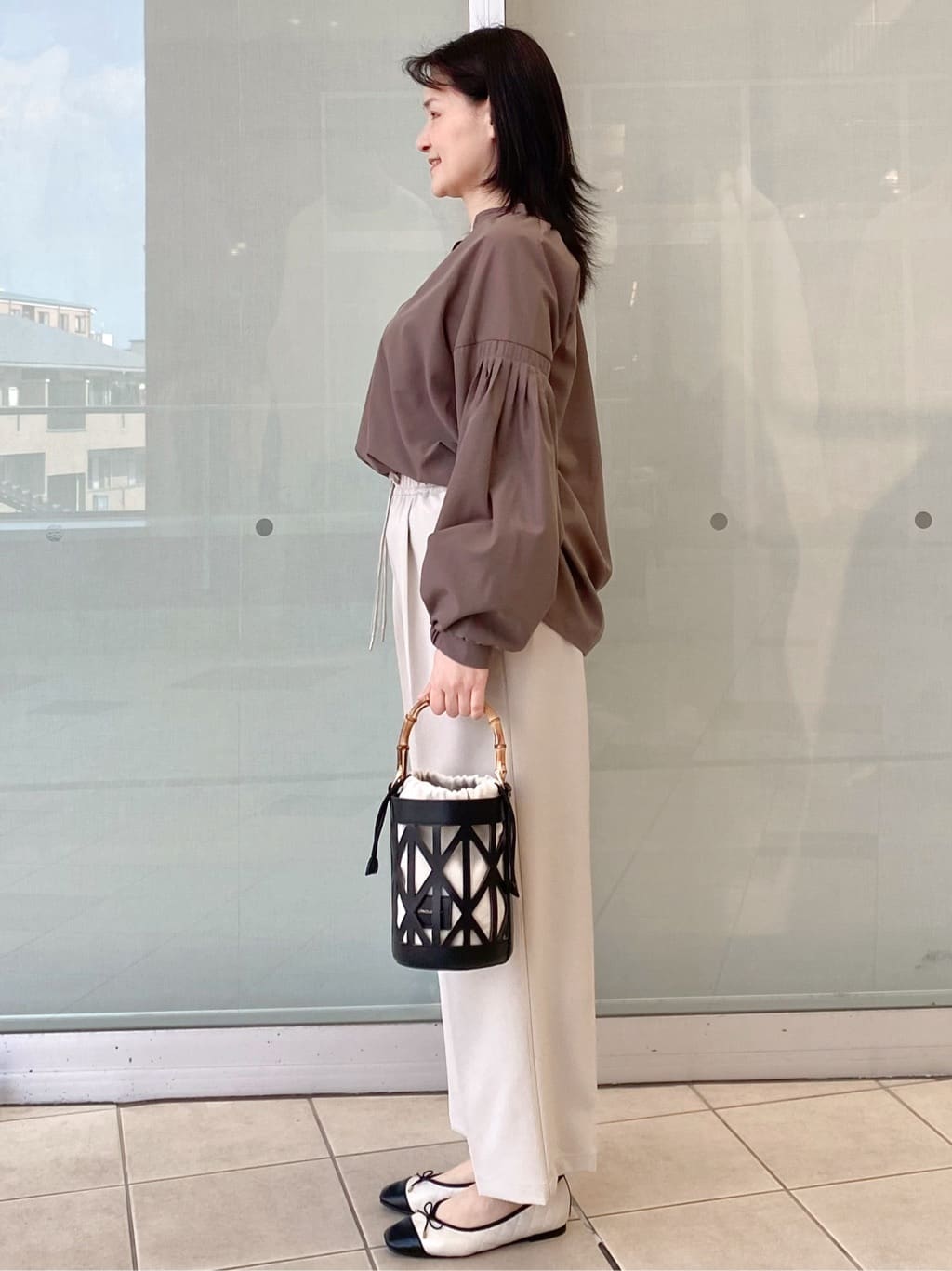 Jeanさんの「OPAQUE.CLIP｜スキッパーボリュームスリーブブラウス【洗濯機OK】」を使ったコーディネート