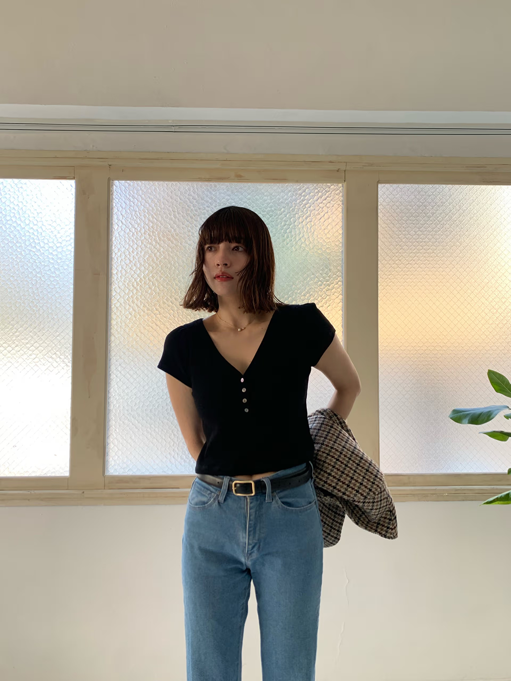 miyu maesakaさんの「CODE A｜M everyday rib button tee」を使ったコーディネート