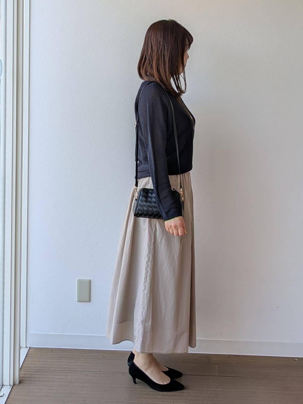 なみきさんの「UNTITLED｜【8色展開/程よい透け感】ドライタッチボートネックニット」を使ったコーディネート