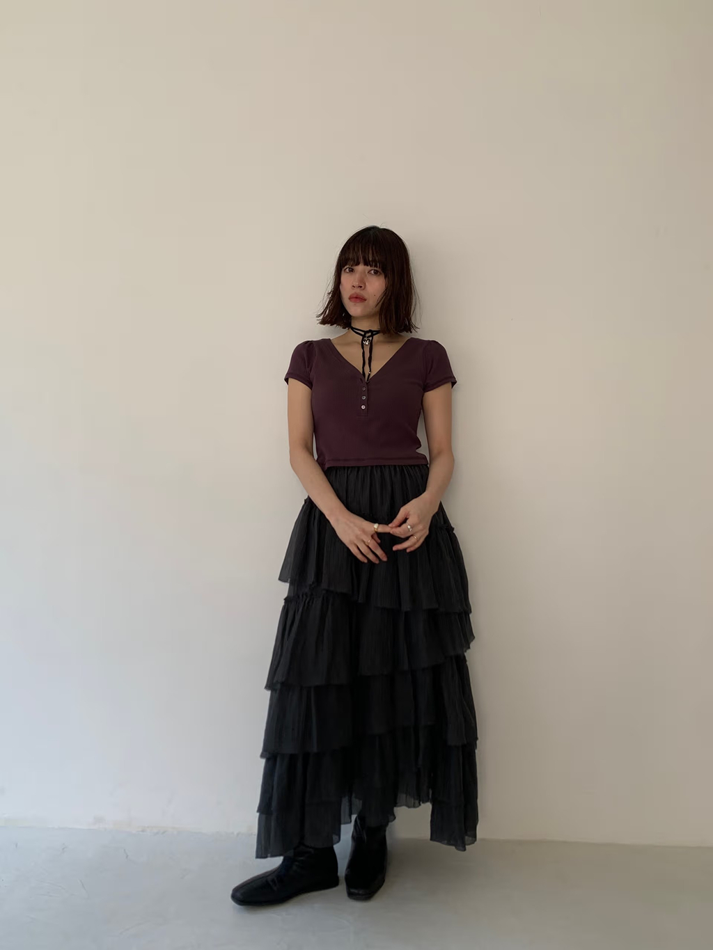 miyu maesakaさんの「CODE A｜M dramatic skirt」を使ったコーディネート