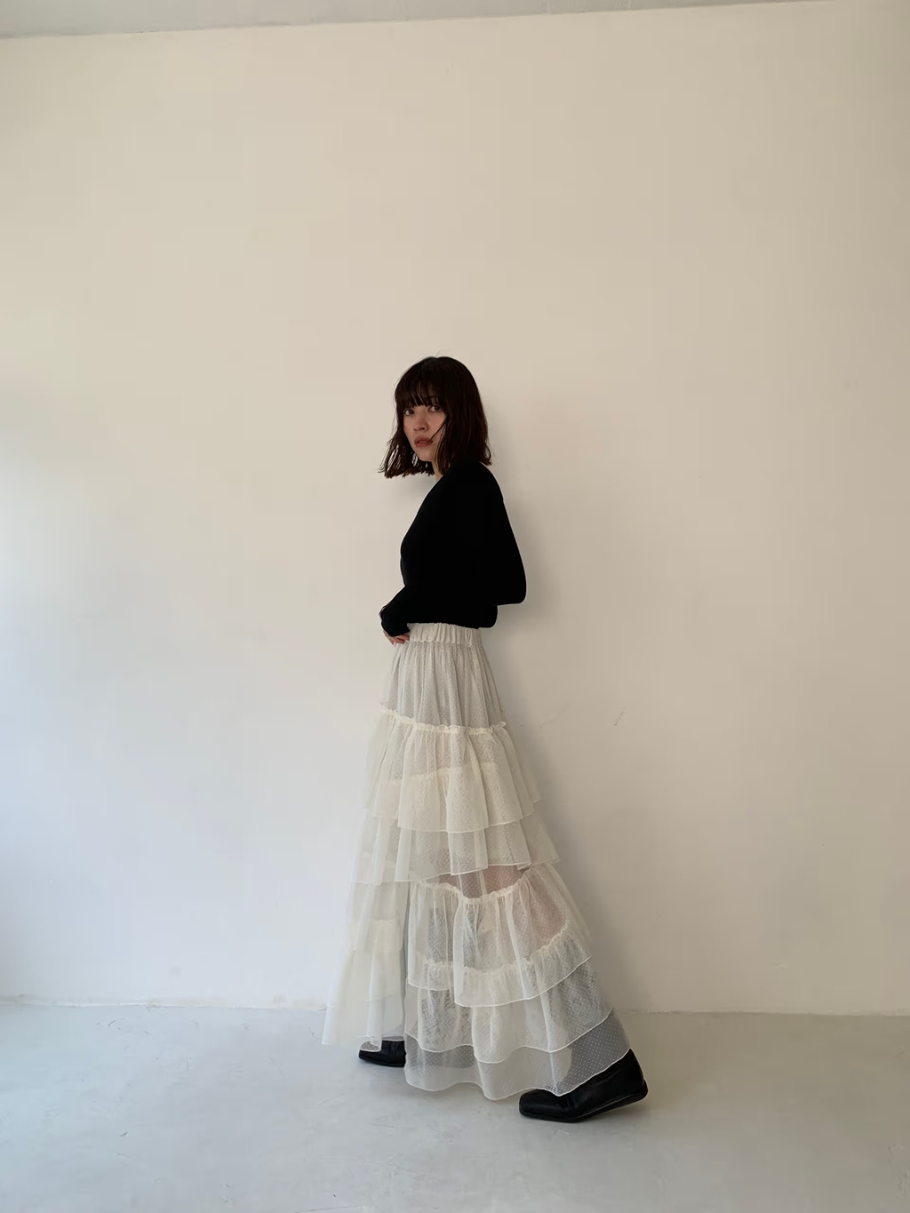 miyu maesakaさんの「CODE A｜M dramatic dot tulle skirt」を使ったコーディネート