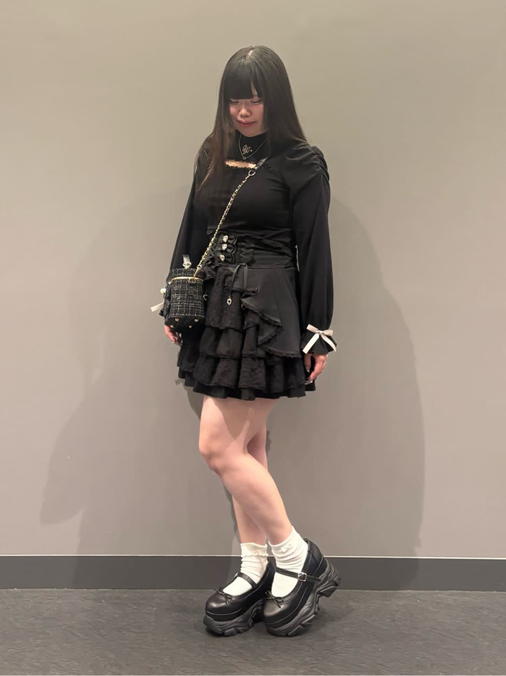 ひなさんの「ESPERANZA｜4色展開リボン付きソックス」を使ったコーディネート