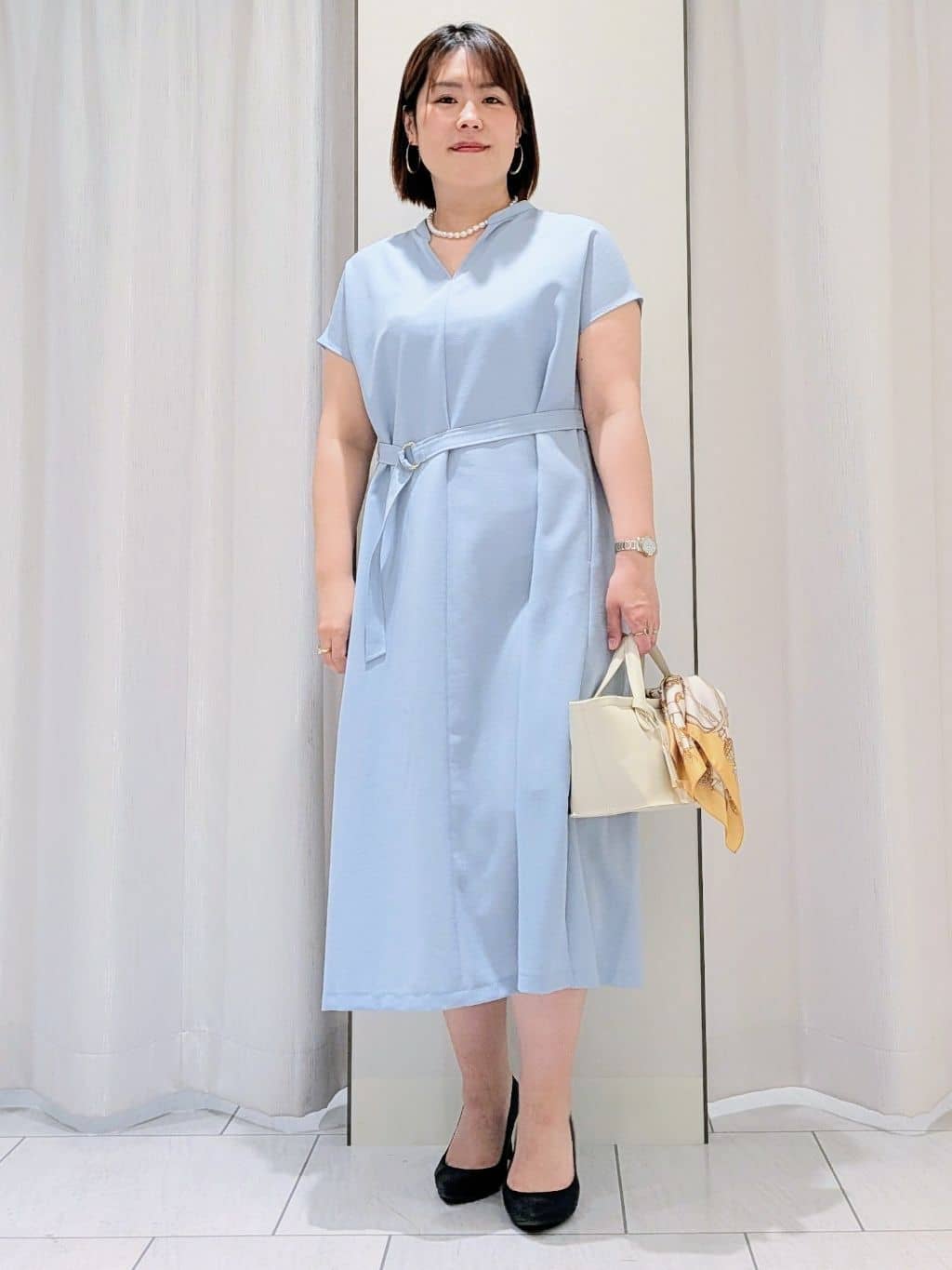 Onumaさんの「UNTITLED｜【UV/接触冷感/遮熱/通気性】スラブバンドカラーワンピース」を使ったコーディネート