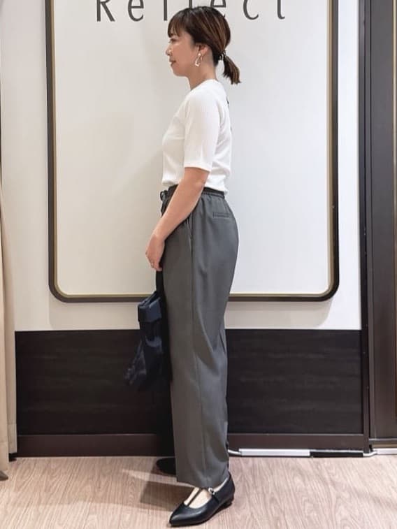 nekoさんの「Reflect｜【インナーにおすすめ◎】クルーネックストレッチリブトップス」を使ったコーディネート