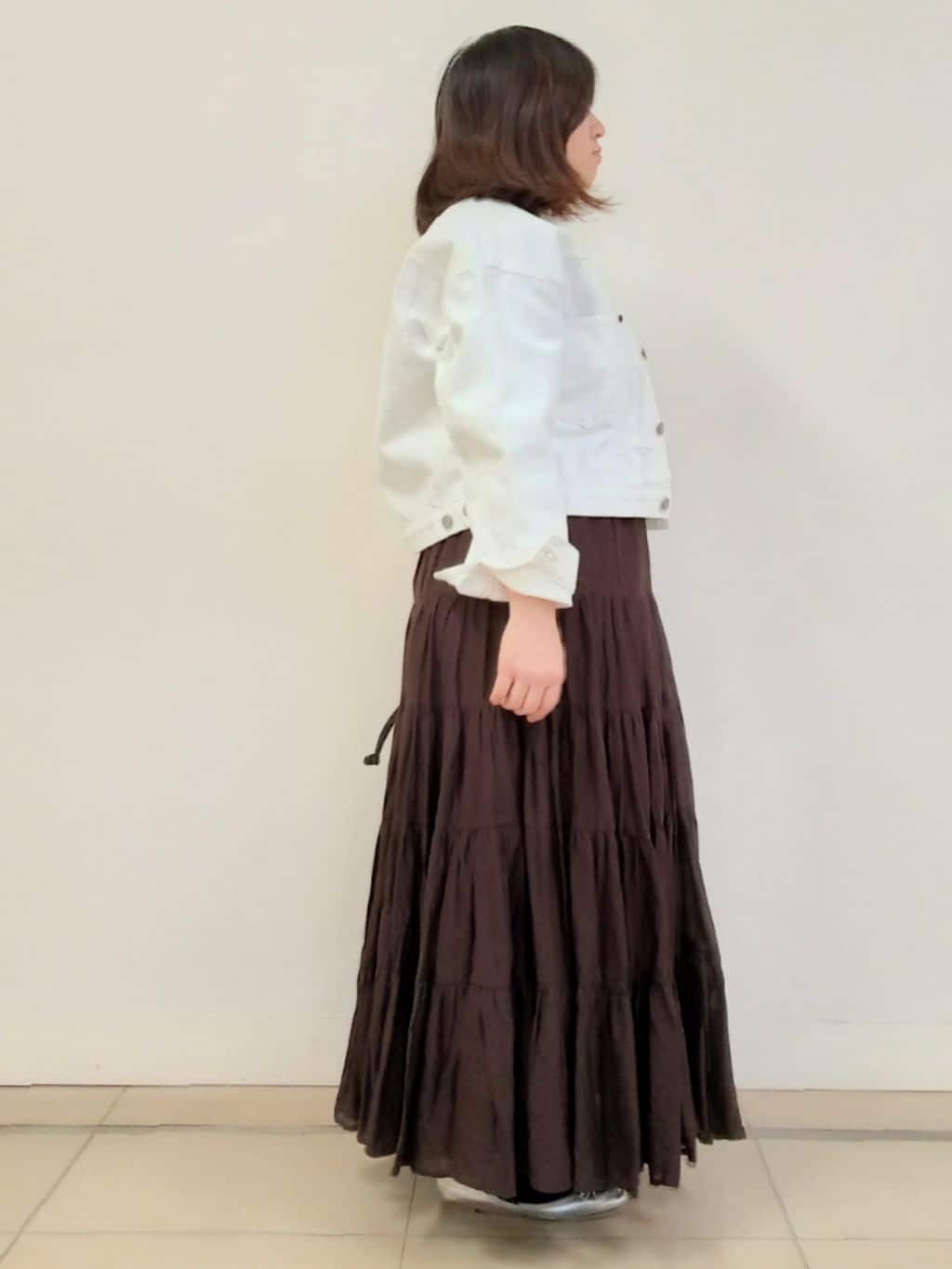 emiさんの「DRESSTERIOR｜【ウォッシャブル】バンドカラー ホワイトＧジャン」を使ったコーディネート