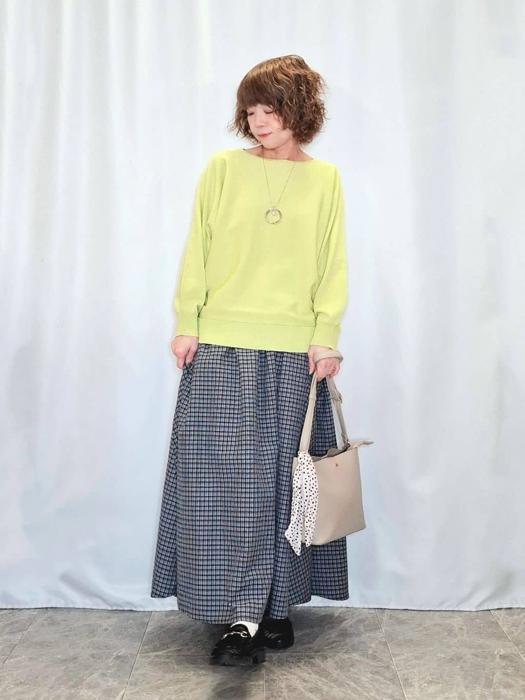 ぬーさんの「SHOO･LA･RUE｜【洗濯機可/S-LL】さらりと軽やか インせず着られる すっきり見えドルマンニット」を使ったコーディネート
