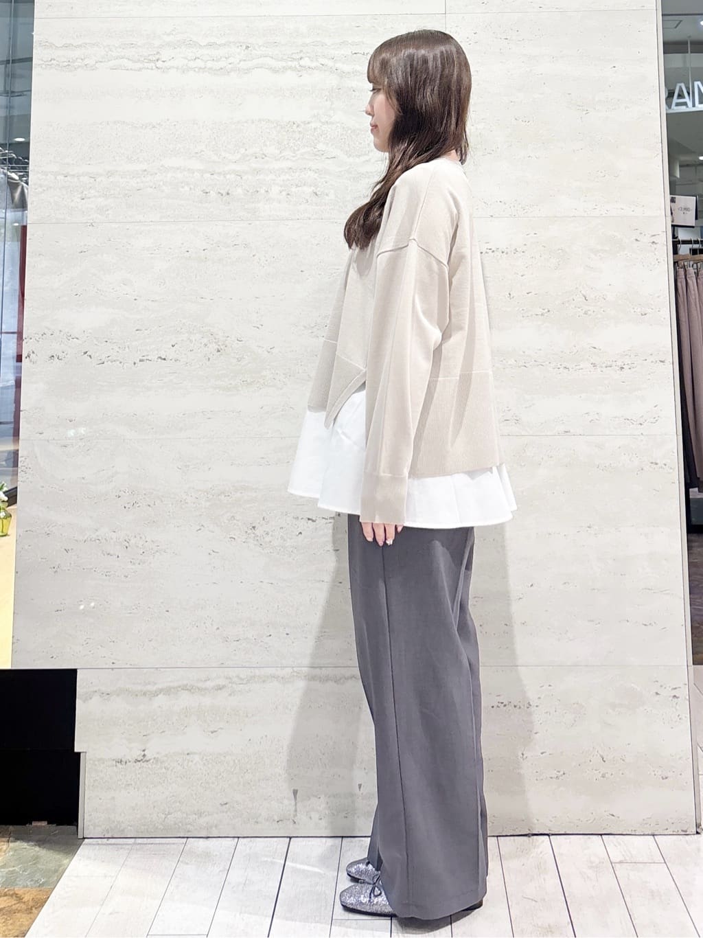 かほさんの「OPAQUE.CLIP｜美脚ストレッチイージーワイドパンツ【洗濯機OK】」を使ったコーディネート