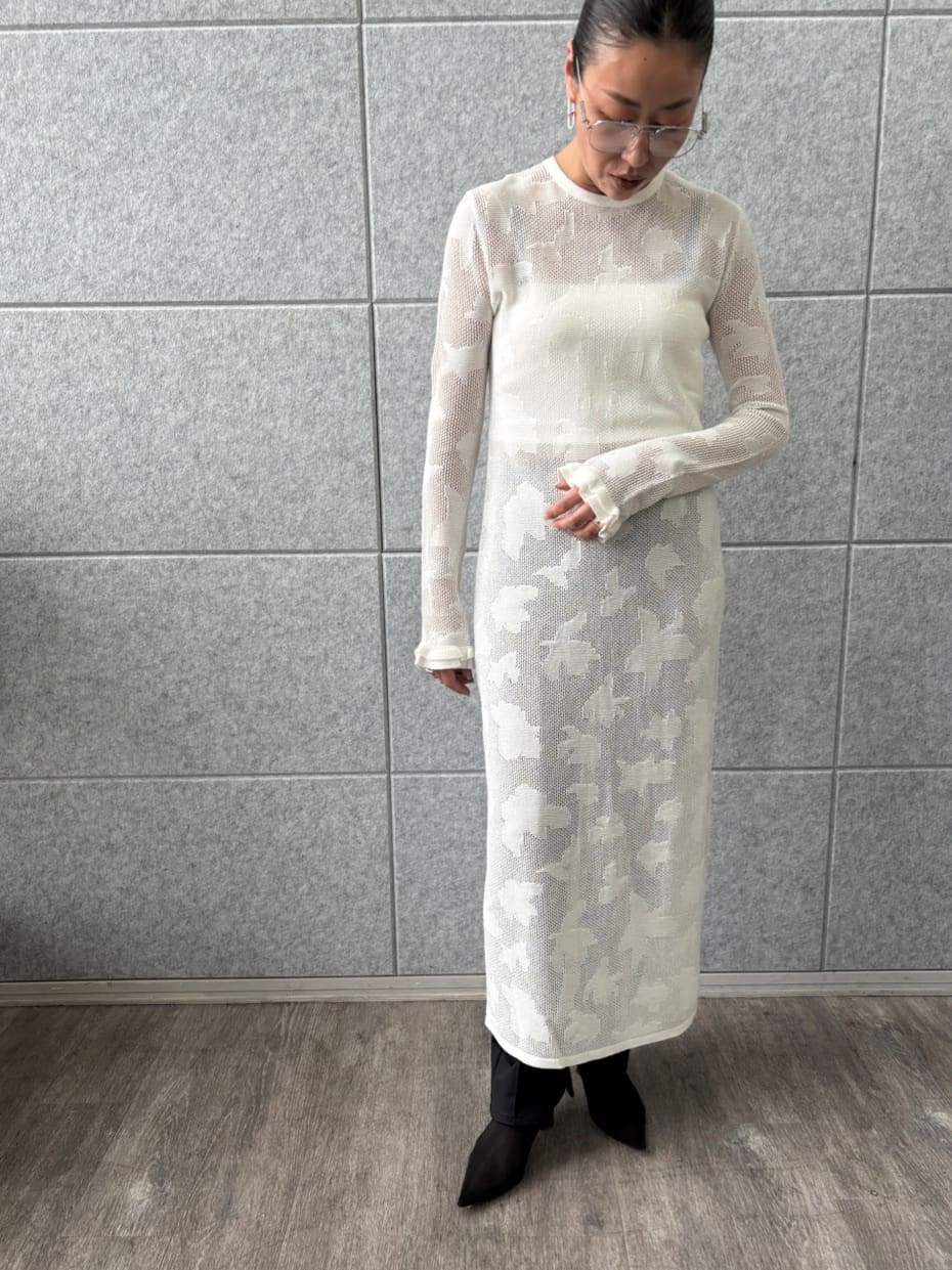 ibuさんの「CODE A｜flower mesh dress」を使ったコーディネート