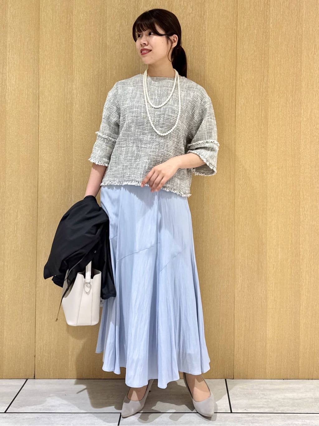 nanaさんの「UNTITLED｜◆【洗える】ツイードドルマンブラウス」を使ったコーディネート
