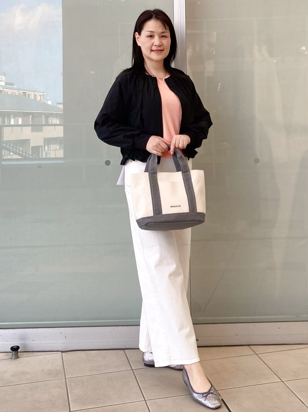 Jeanさんの「OPAQUE.CLIP｜接触冷感ノーカラーブルゾン【洗濯機OK／防シワ】」を使ったコーディネート