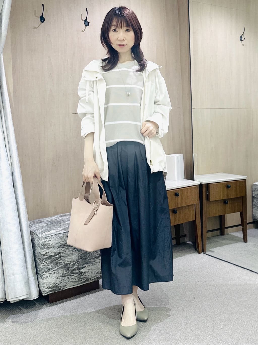 Miwaさんの「UNTITLED｜【11色展開/体型カバー】前後2WAYフレンチスリーブニット」を使ったコーディネート