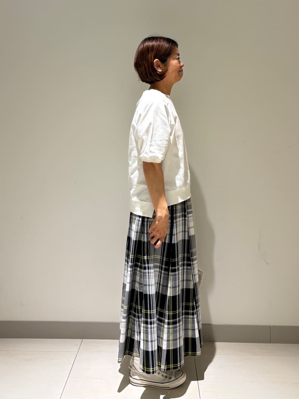 Haruさんの「Dessin｜【洗える】ミニ裏毛刺繍ロゴプルオーバー」を使ったコーディネート