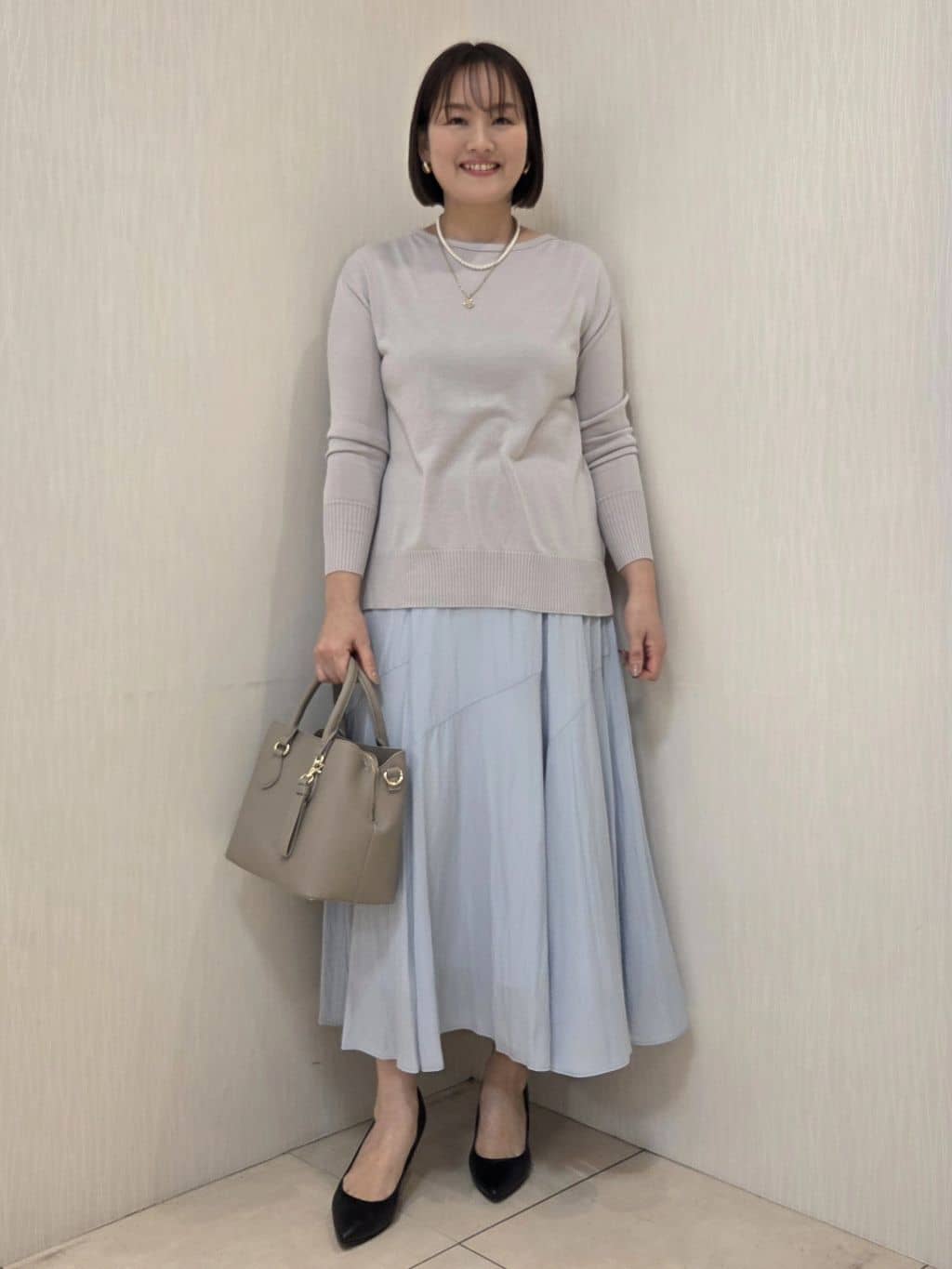 naokoさんの「UNTITLED｜【8色展開/体型カバー】魅せるタイムレスニット」を使ったコーディネート