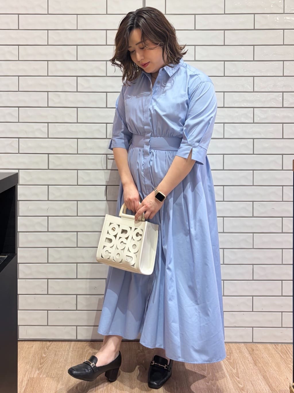 eriiiさんの「OPAQUE.CLIP｜リボンベルト付きシャツワンピース【洗濯機OK／防シワ加工】」を使ったコーディネート