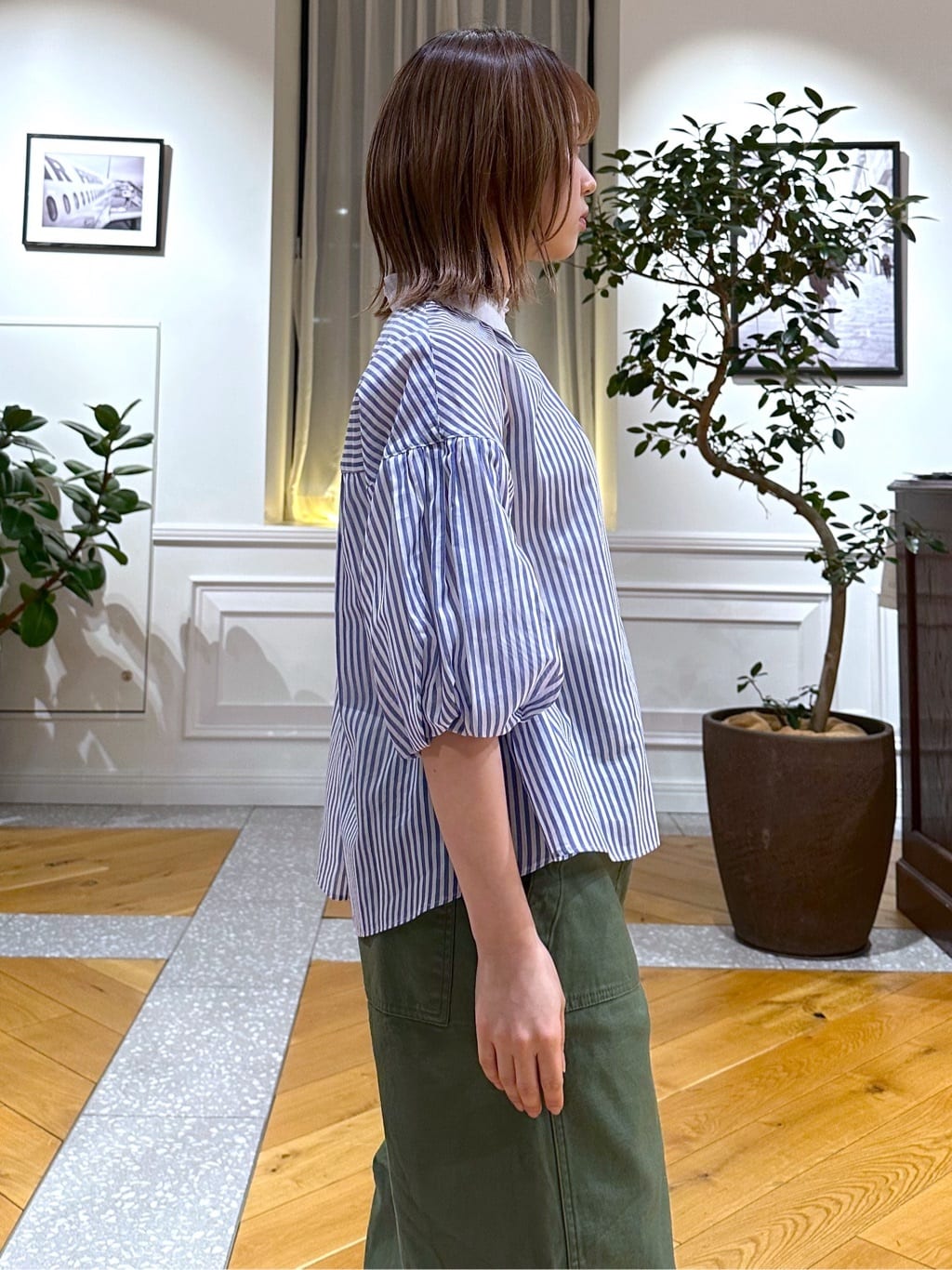 なべこさんの「DRESSTERIOR｜【otonaMUSE5月号掲載/ウォッシャブル】ロンドンストライプクレリックブラウス」を使ったコーディネート