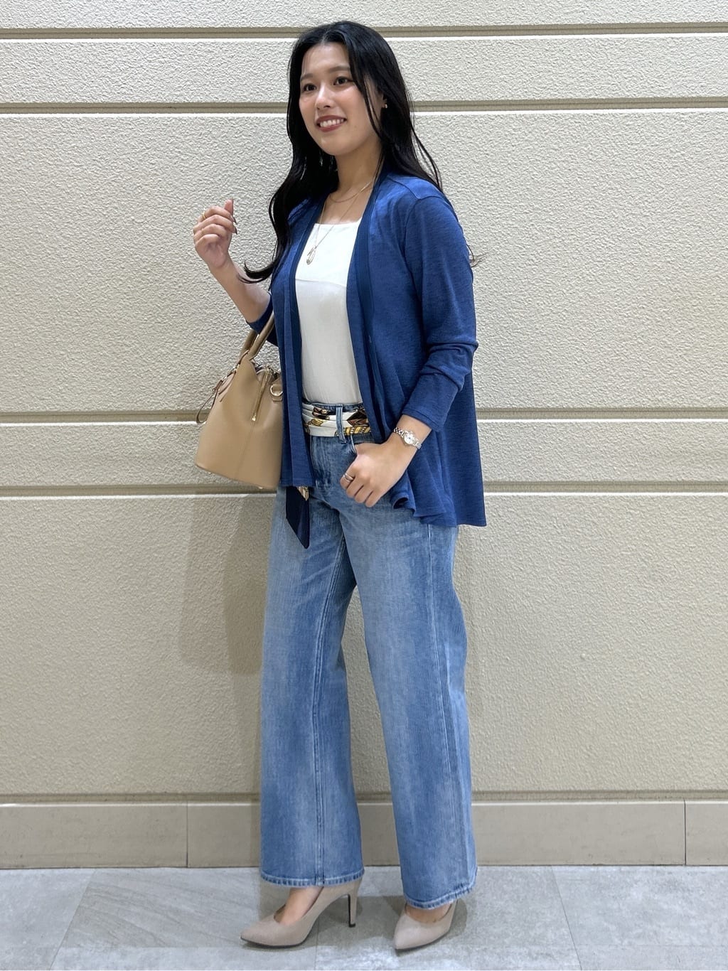 Momokaさんの「COUP DE CHANCE｜【洗える】着流しカーディガン」を使ったコーディネート