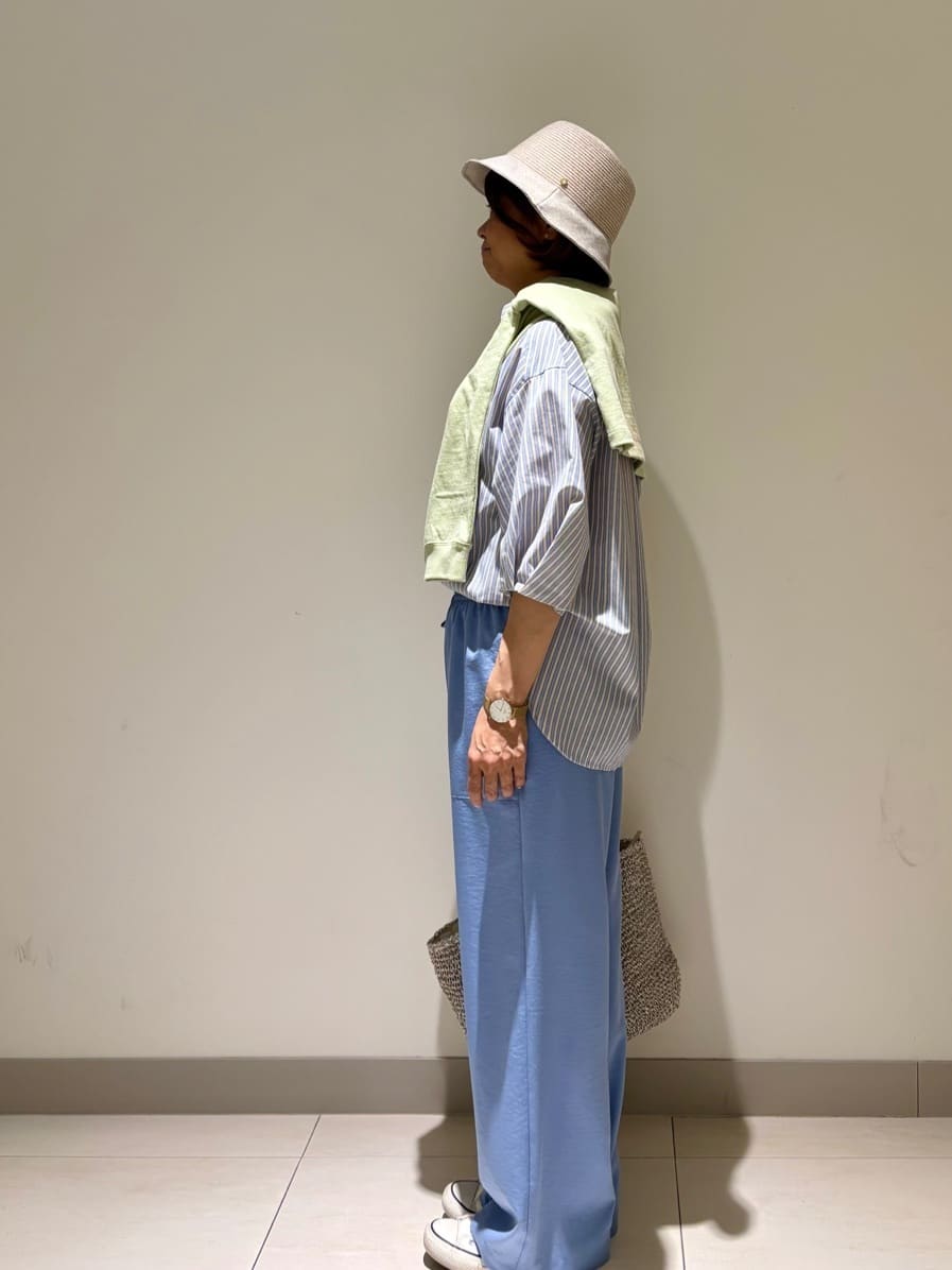 Haruさんの「Dessin｜【接触冷感/ウエストゴム/洗える】イージーワイドパンツ」を使ったコーディネート