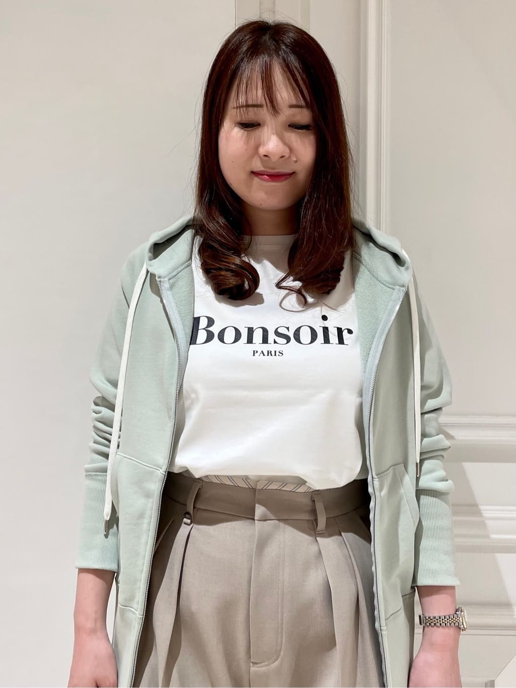 minowaさんの「DRESSTERIOR｜【春夏/寒暖差対応/ウォッシャブル】ライト裏毛フーディー」を使ったコーディネート