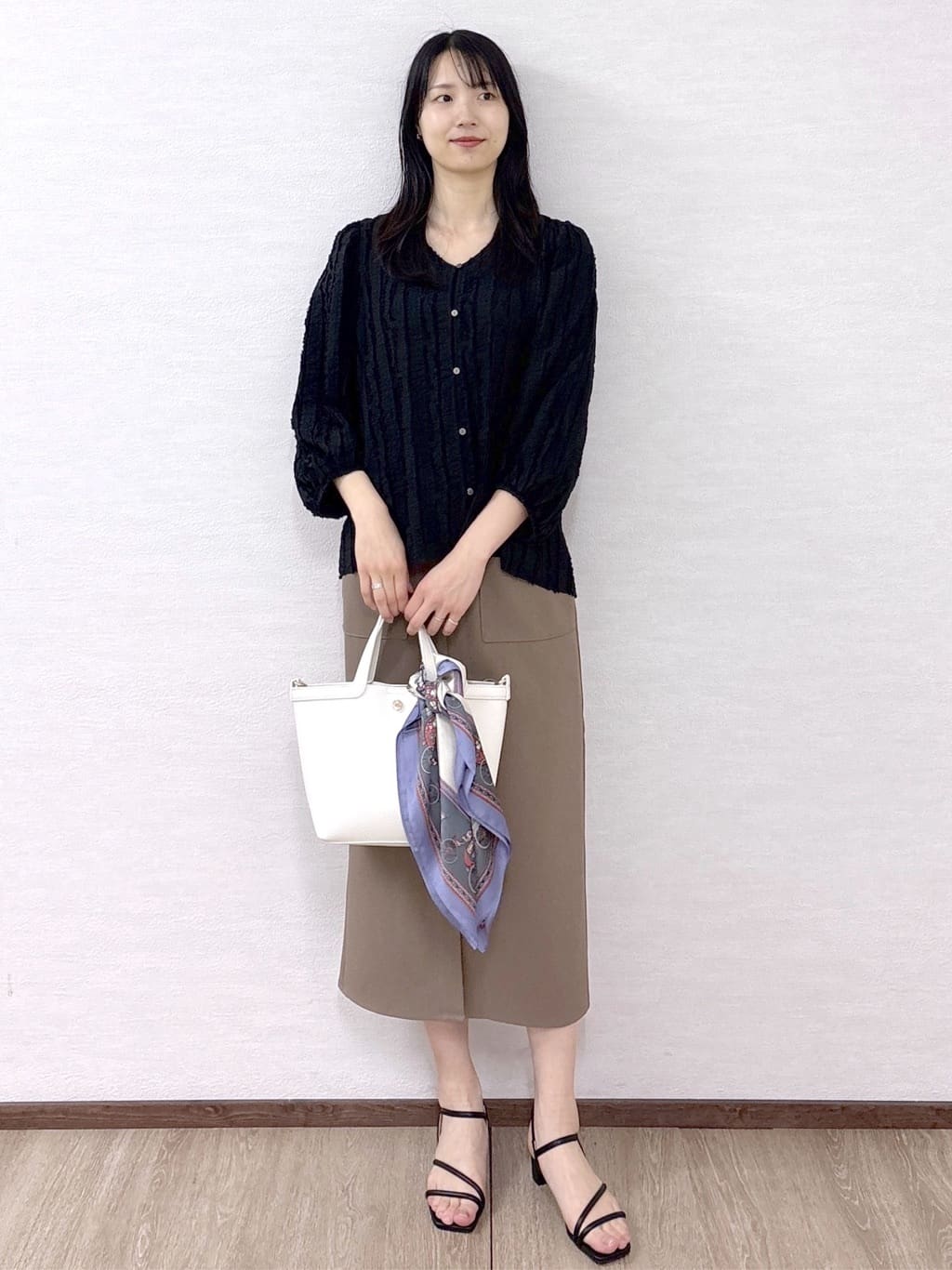 sachikoさんの「OPAQUE.CLIP｜フリンジジャカードブラウス【洗濯機OK】」を使ったコーディネート