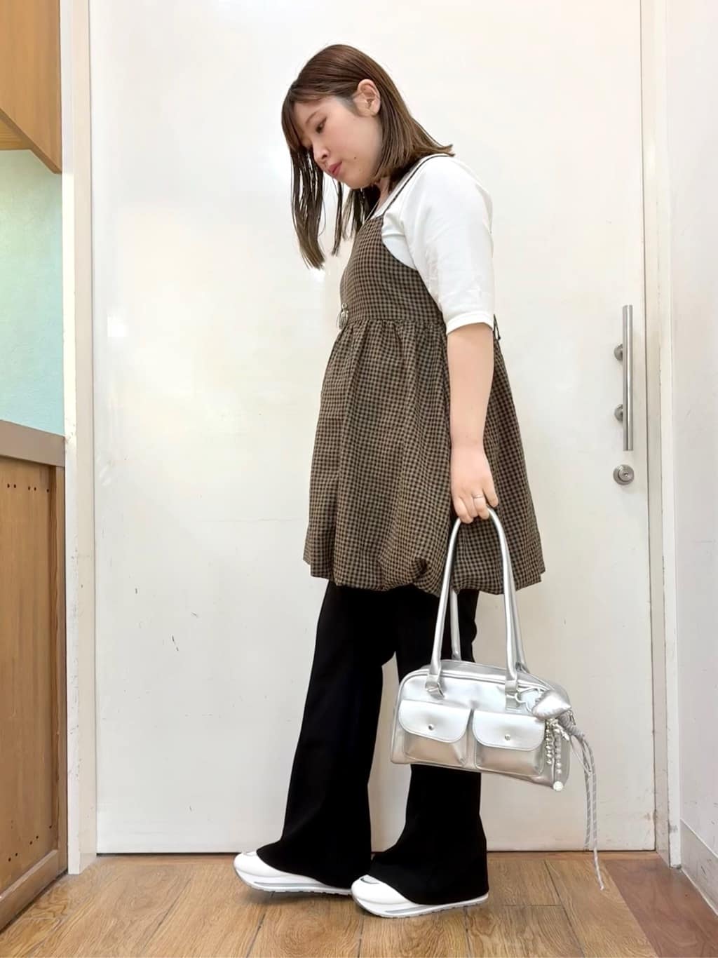 だいわさんの「SHOO･LA･RUE｜【ネックアソート/洗濯機可】テレコ5分袖トップス」を使ったコーディネート