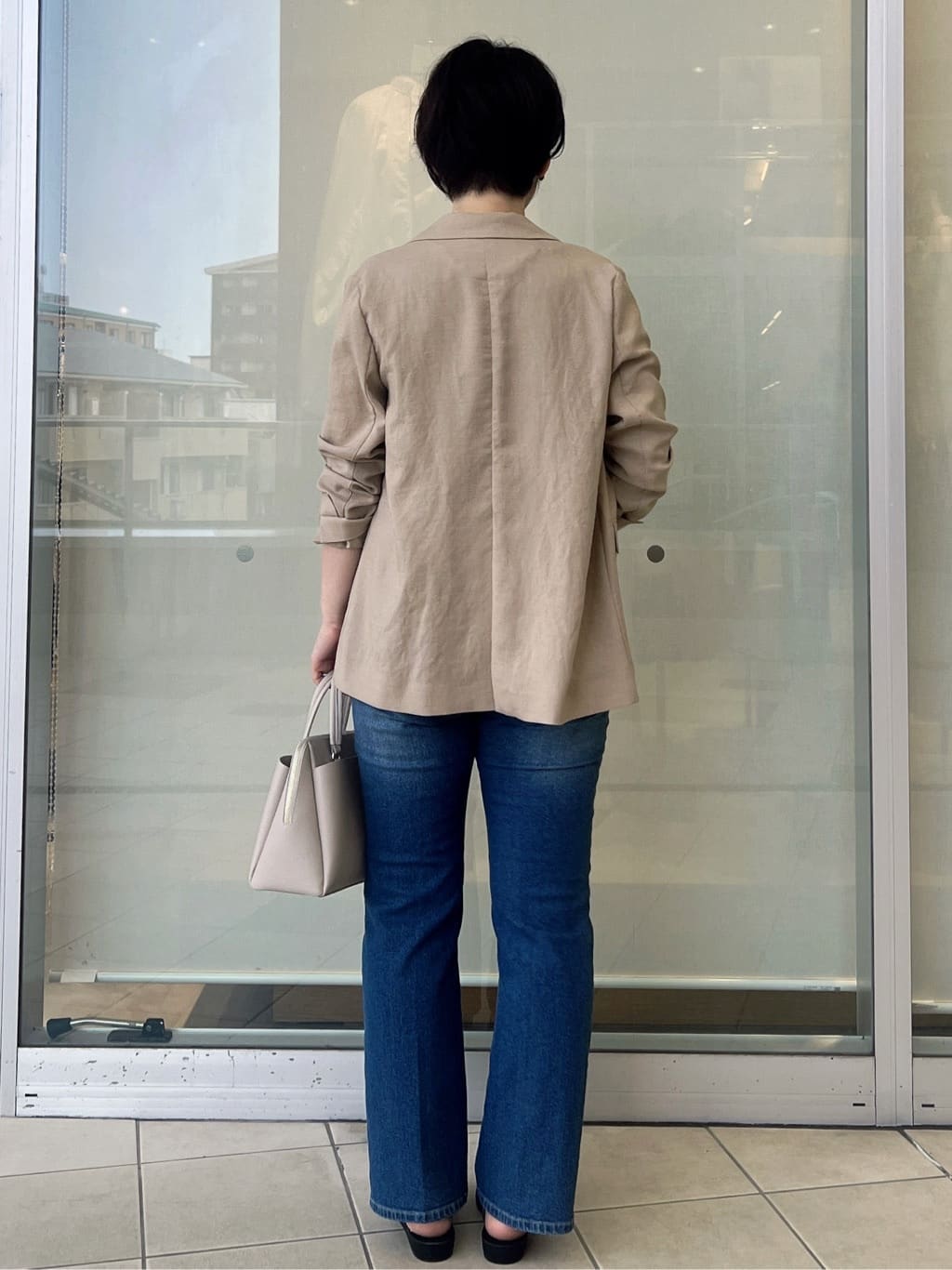 yo-koさんの「OPAQUE.CLIP｜【UV／接触冷感】ダブルブレストジャケット《防シワ加工／洗える》」を使ったコーディネート