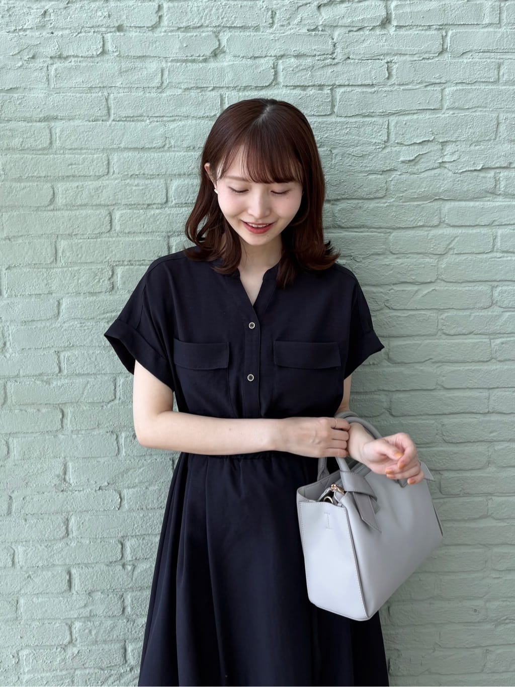 みさかさんの「index｜ダブルポケットスキッパーワンピース【防シワ／洗濯機OK】《XS～3L／6col》」を使ったコーディネート