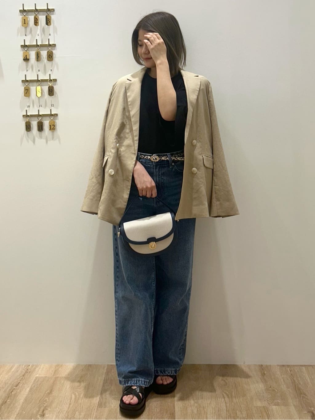 suzukaさんの「OPAQUE.CLIP｜【UV／接触冷感】ダブルブレストジャケット《防シワ加工／洗える》」を使ったコーディネート