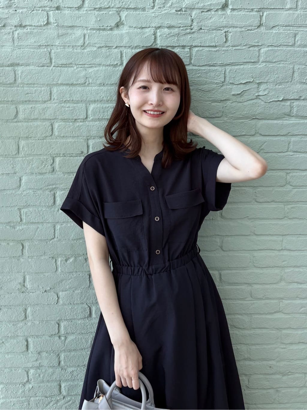 みさかさんの「index｜ダブルポケットスキッパーワンピース【防シワ／洗濯機OK】《XS～3L／6col》」を使ったコーディネート
