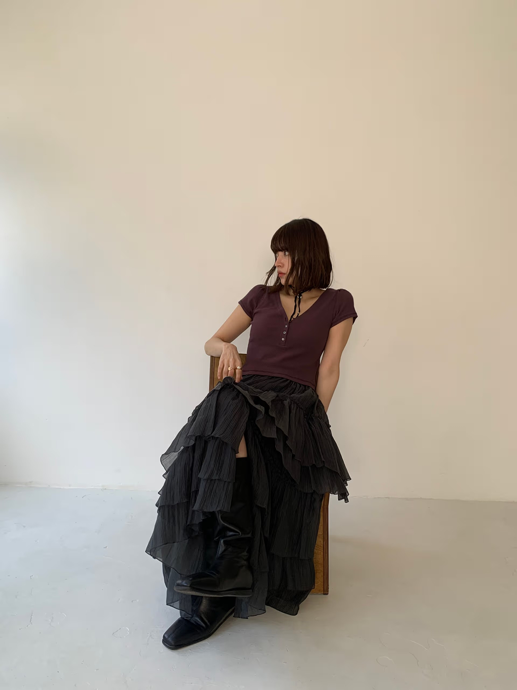 miyu maesakaさんの「CODE A｜M dramatic skirt」を使ったコーディネート