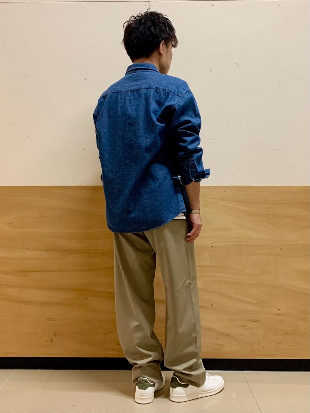 MATUさんの「THE SHOP TK｜【POLO BCS 別注】 アソート長袖シャツ ストライプ／グレー／デニム」を使ったコーディネート