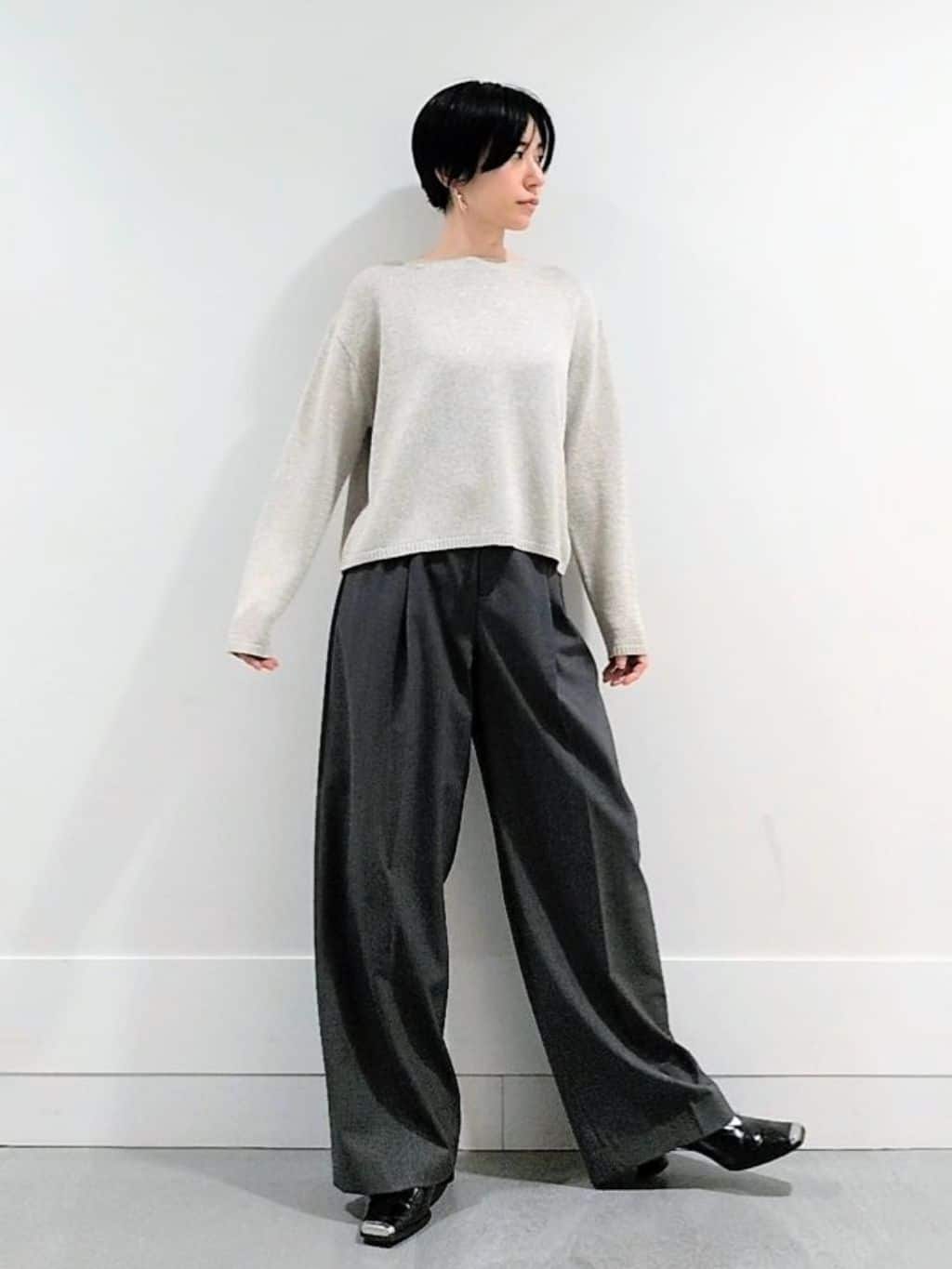 ミズタさんの「UNTITLED｜◆【洗える/光沢感】ファンシーヤーンニット」を使ったコーディネート