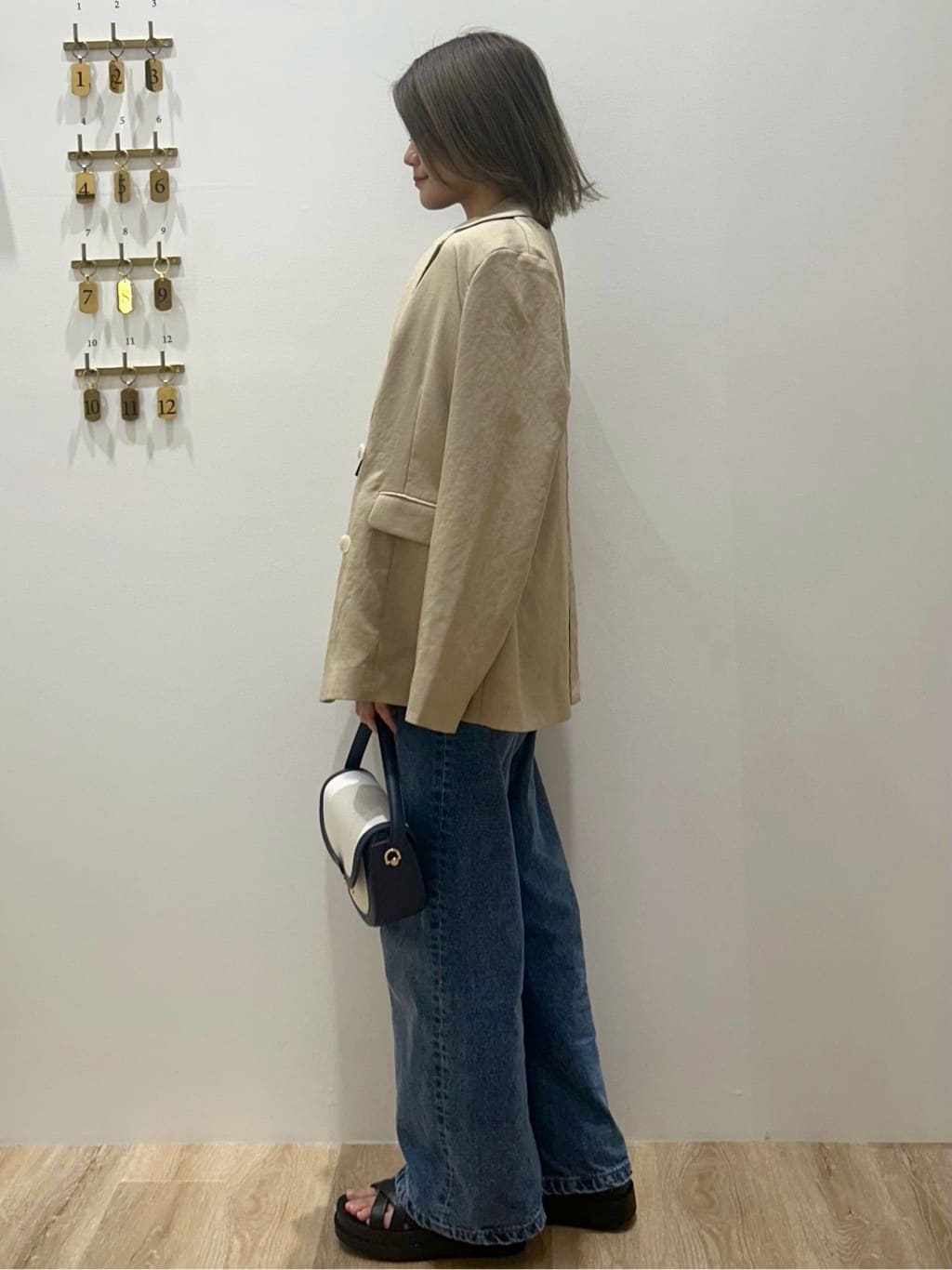 suzukaさんの「OPAQUE.CLIP｜【UV／接触冷感】ダブルブレストジャケット《防シワ加工／洗える》」を使ったコーディネート
