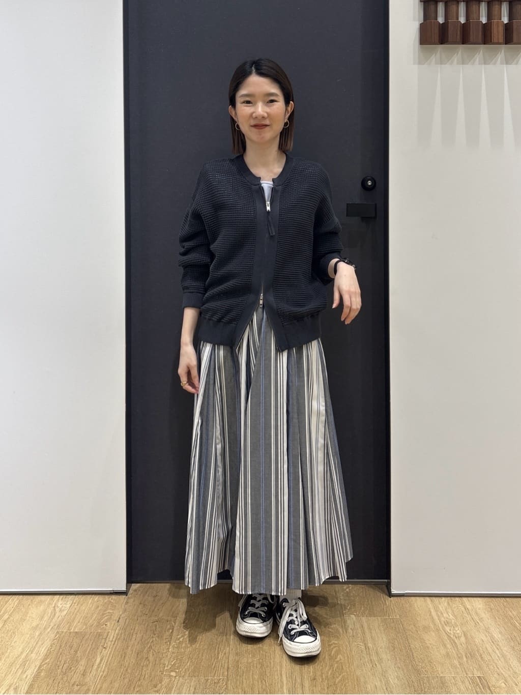 risaさんの「Dessin｜【ウエストゴム/洗える】映えチェック柄スカート」を使ったコーディネート