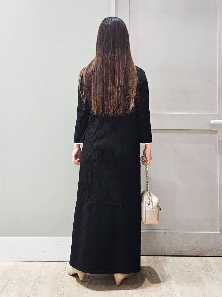 maiさんの「grove｜高評価！【洗える】大人の上品ポロニットワンピース」を使ったコーディネート