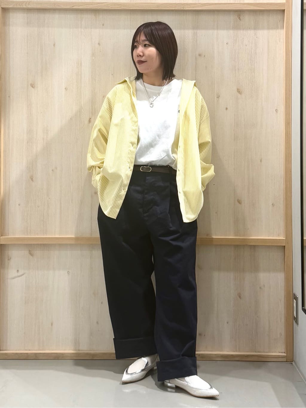 nanaさんの「THE SHOP TK｜【POLO BCS 別注】ストライプOXシャツ」を使ったコーディネート