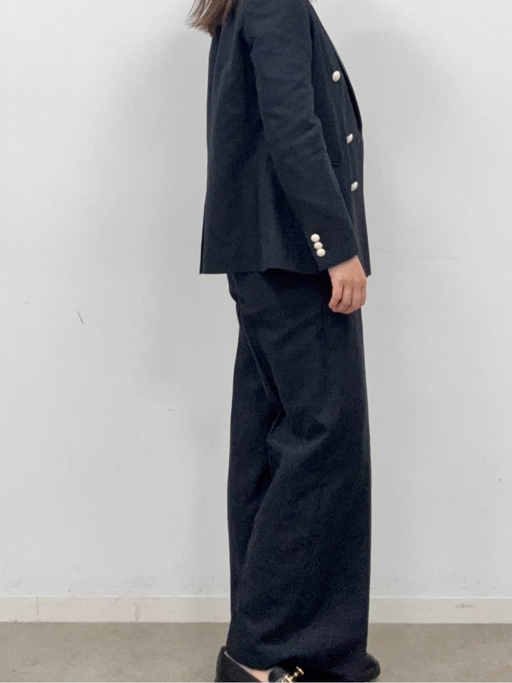 BUNさんの「DRESSTERIOR｜【セットアップ可】リネンブレンドダブルブレストジャケット」を使ったコーディネート