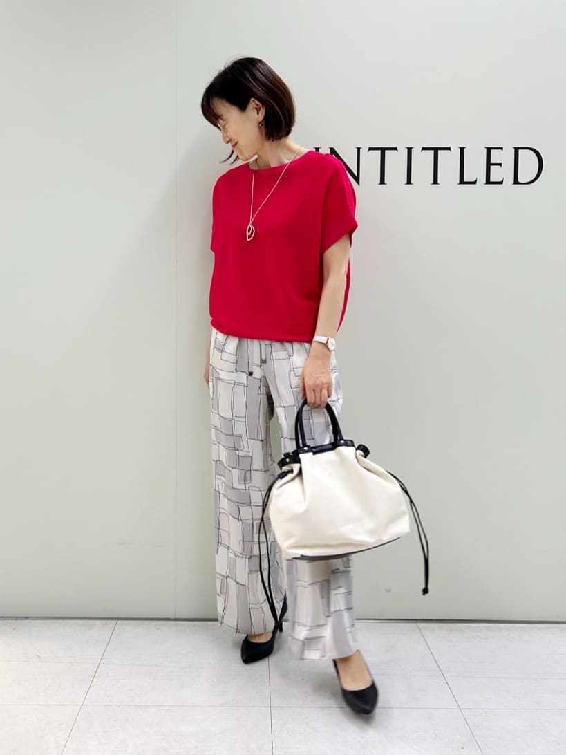 Mikiさんの「UNTITLED｜【11色展開/体型カバー】前後2WAYフレンチスリーブニット」を使ったコーディネート