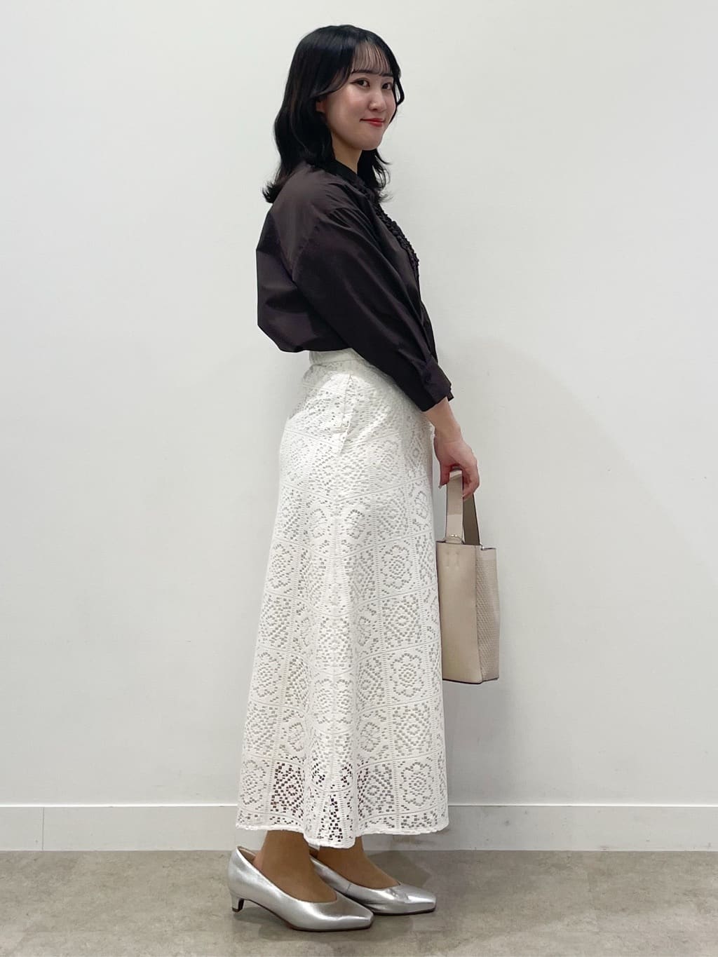 yukariさんの「Reflect｜【接触冷感】八分袖フロントフリルブラウス」を使ったコーディネート