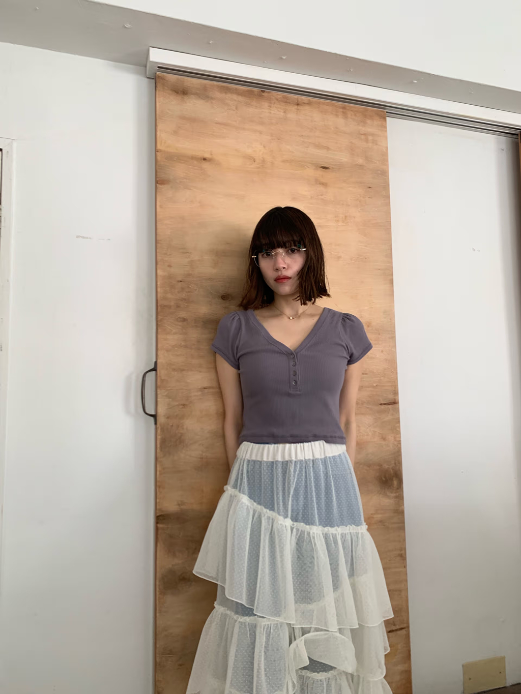 miyu maesakaさんの「CODE A｜M dramatic dot tulle skirt」を使ったコーディネート